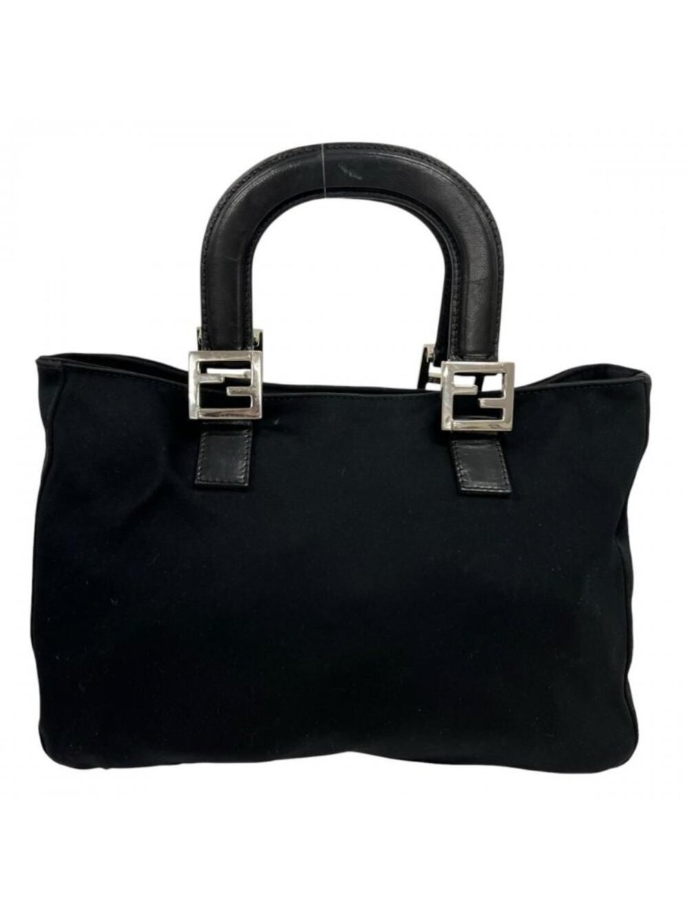 Fendi Handbag Jersey Black Silver